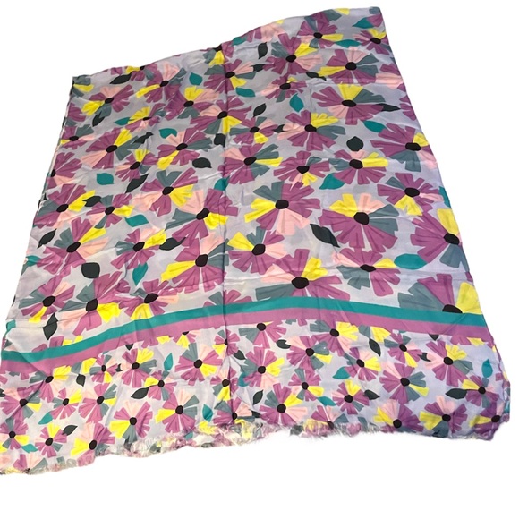 Kate Spade Floral Multicolor Long Huge Scarf NWOT - Picture 3 of 7